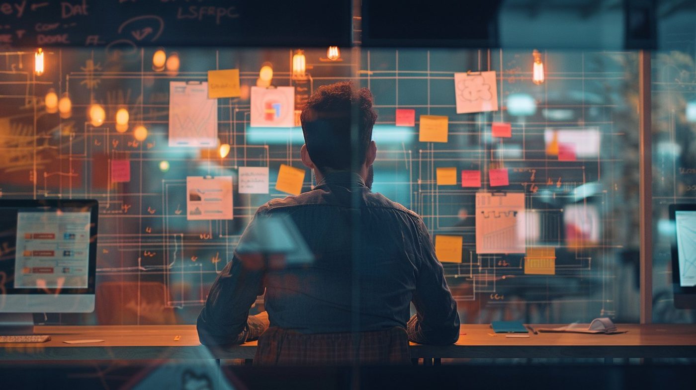 Designer working through UX workflow