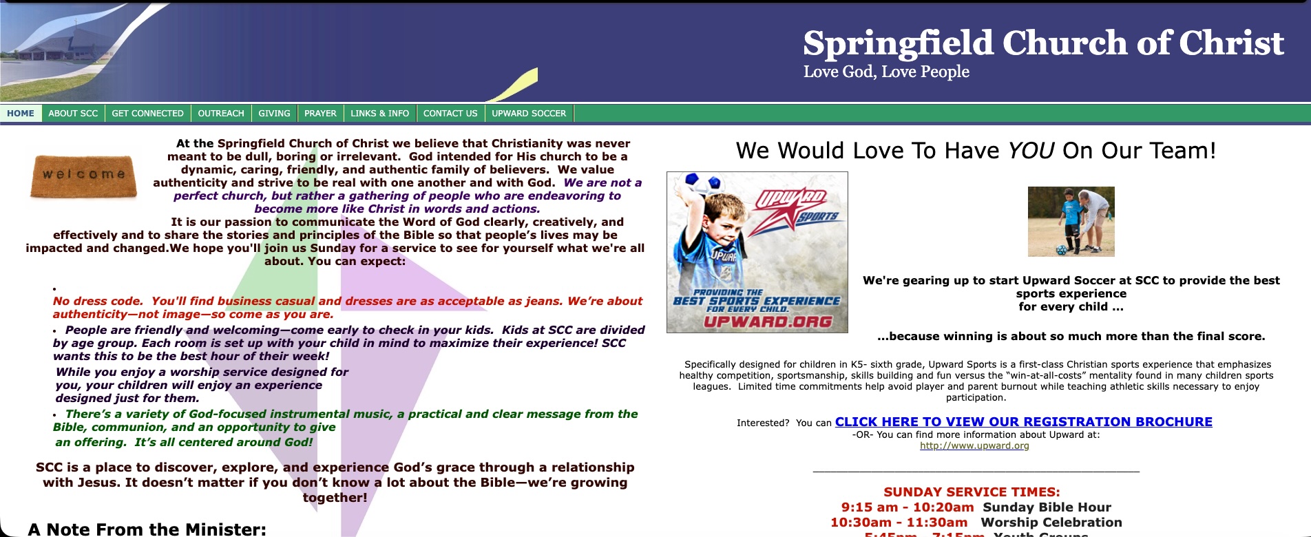Springfield Church of Christ website circa 2010